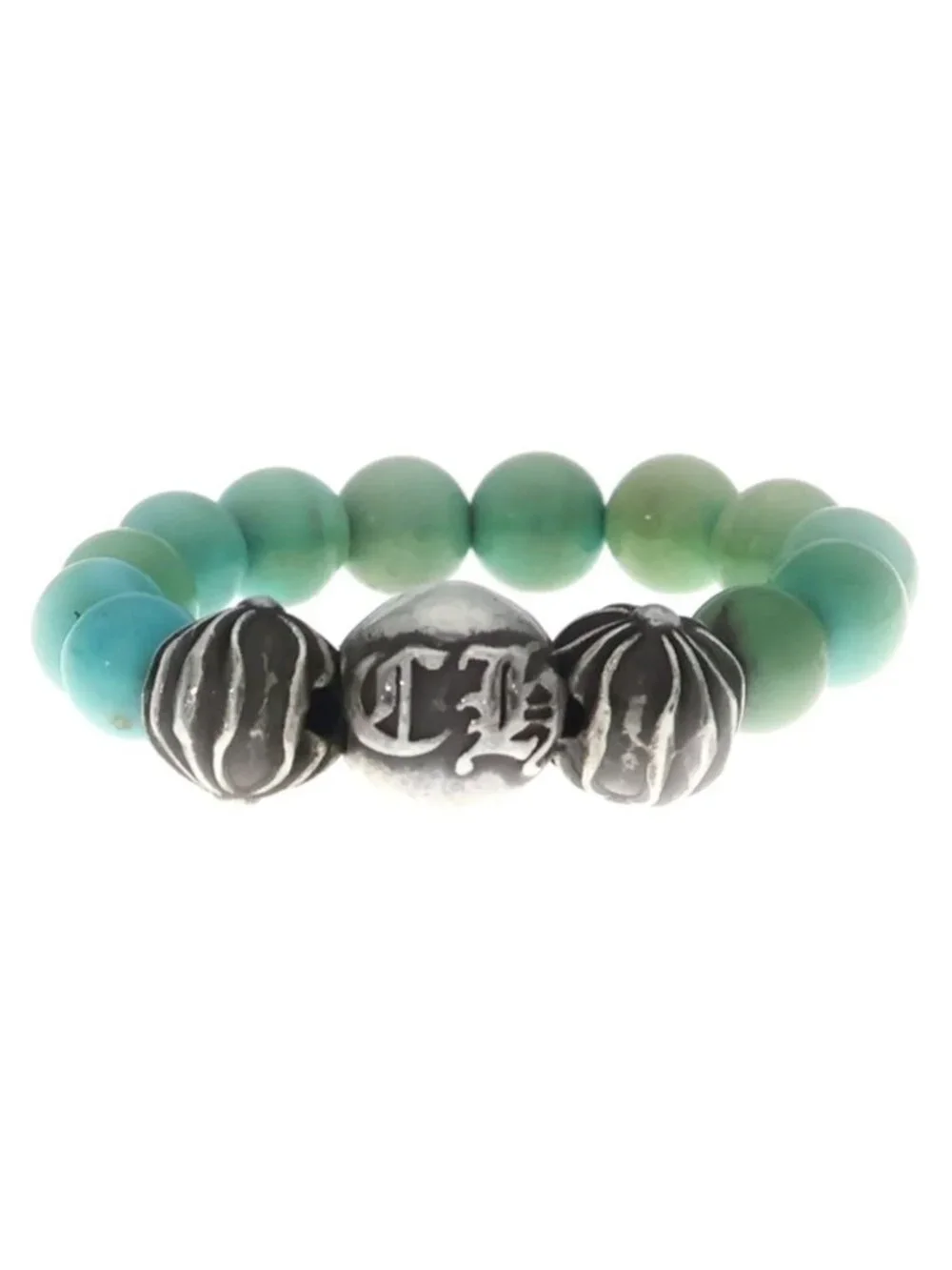 Chrome Hearts Bead Ring Turquoise Blue Silver